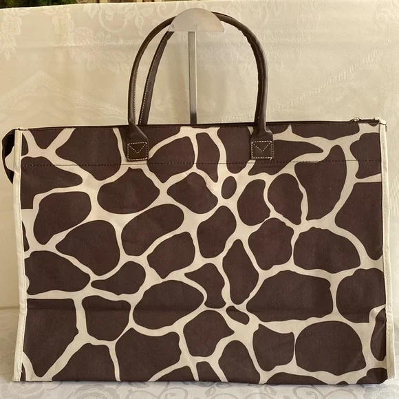 Large Parisian tote in giraffe pattern - Picture 2 of 4